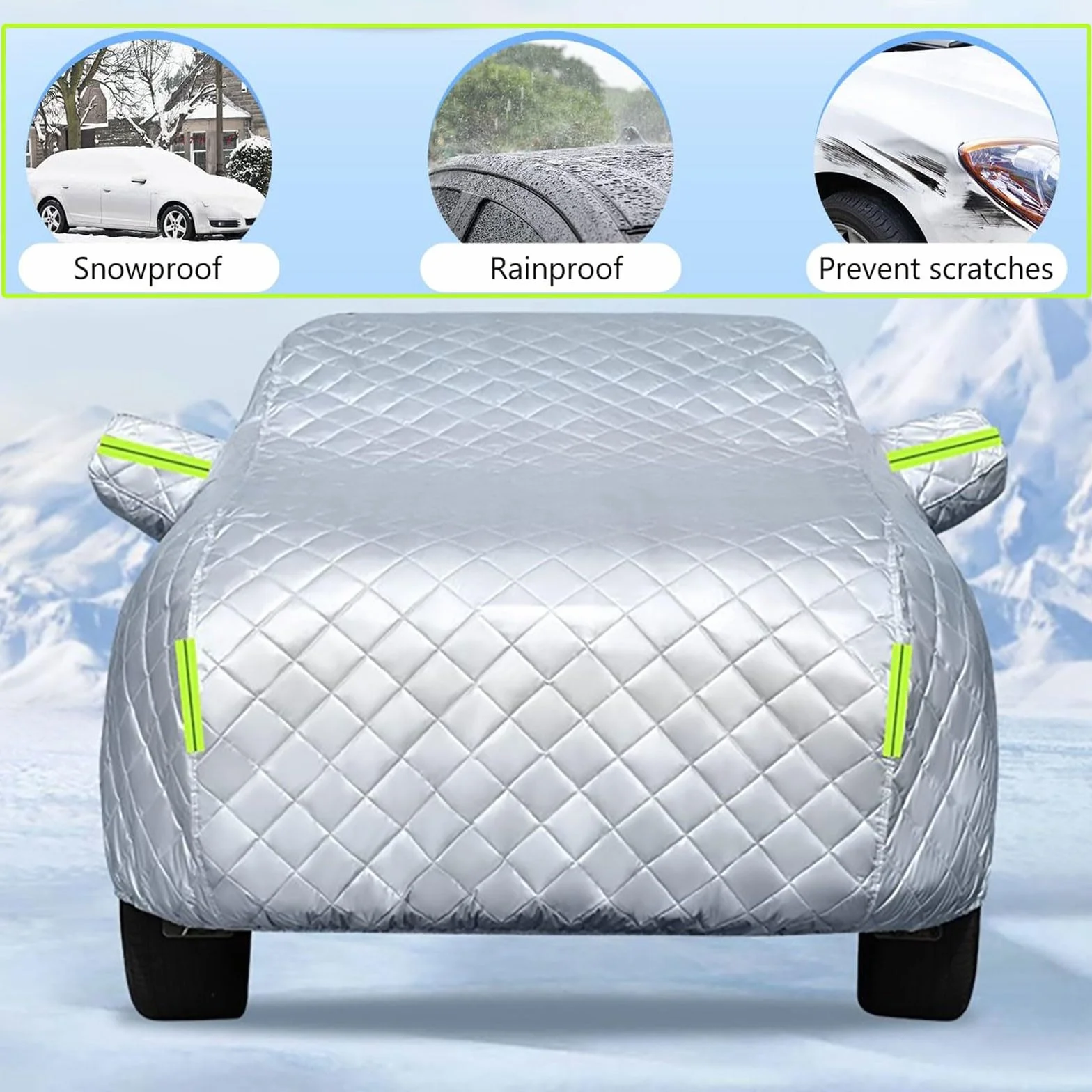 Hagelschutz Abdeckplane Auto für VW Beetle Cabrio 2011-2019, Hagelschutzplane Auto Outdoor UV-Schutz Winddicht Außen Vollständige Autoabdeckung(Silver,für VW Beetle Cabrio 2011-2019)