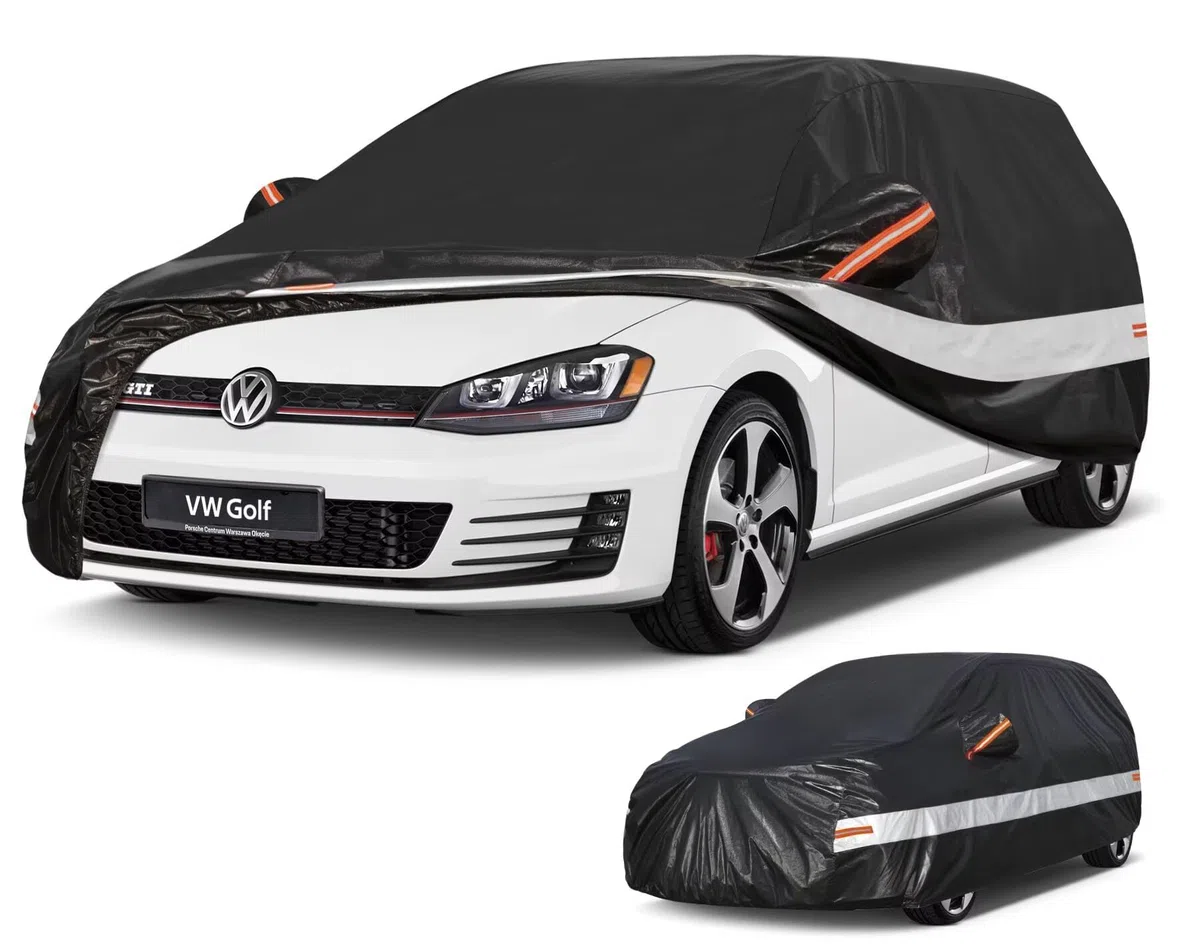 Autoabdeckung Passend für VW Golf Volkswagen Golf 4/5/6/7/8(1997-2025) 10 Schichten Vollgarage Auto Abdeckplane 100% Wasserdicht Autoplane Outdoor Autogarage