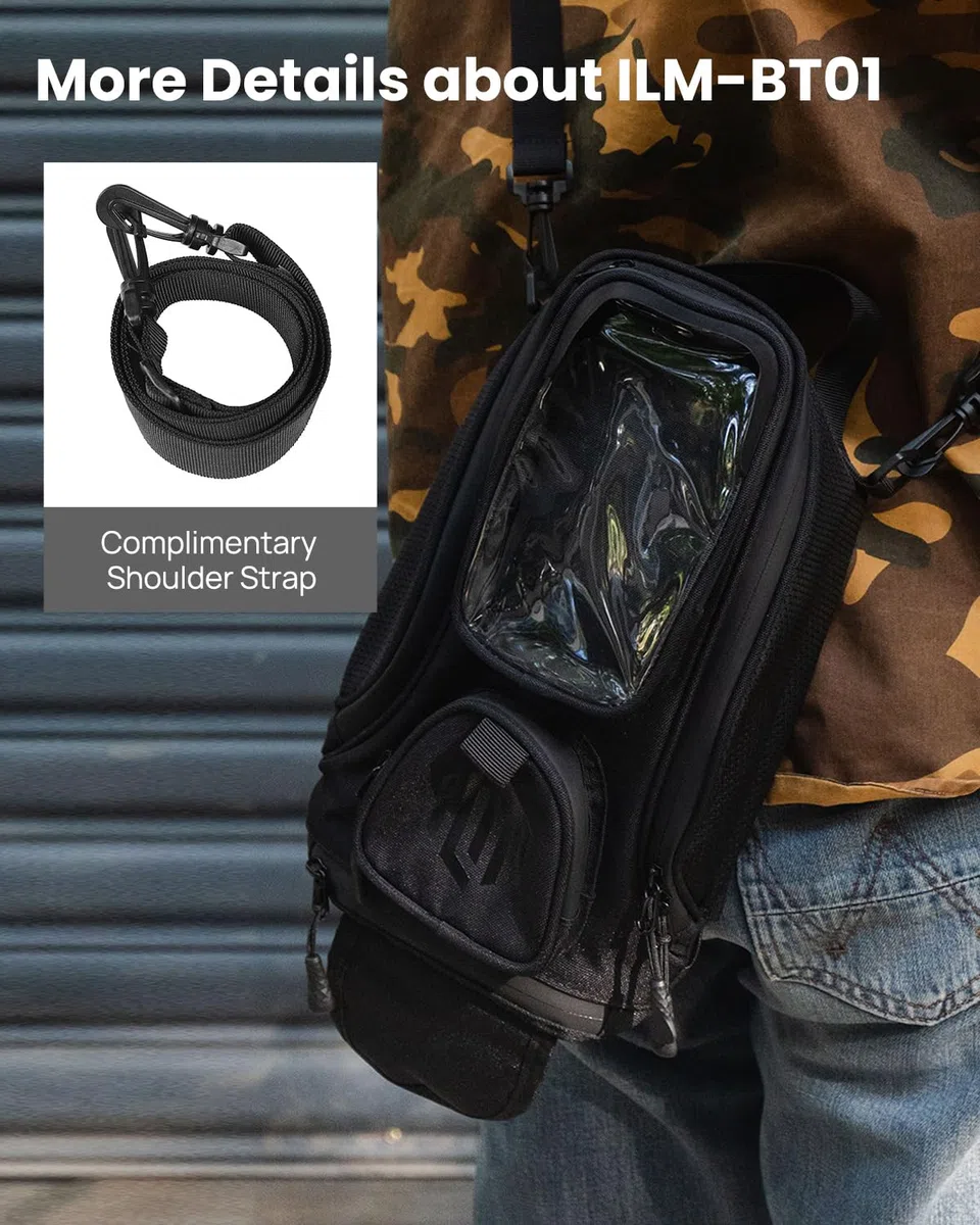 ILM Motorrad Tankrucksack-Oxford Sattel Schwarz Motorrad Tasche mit größerem Fenster