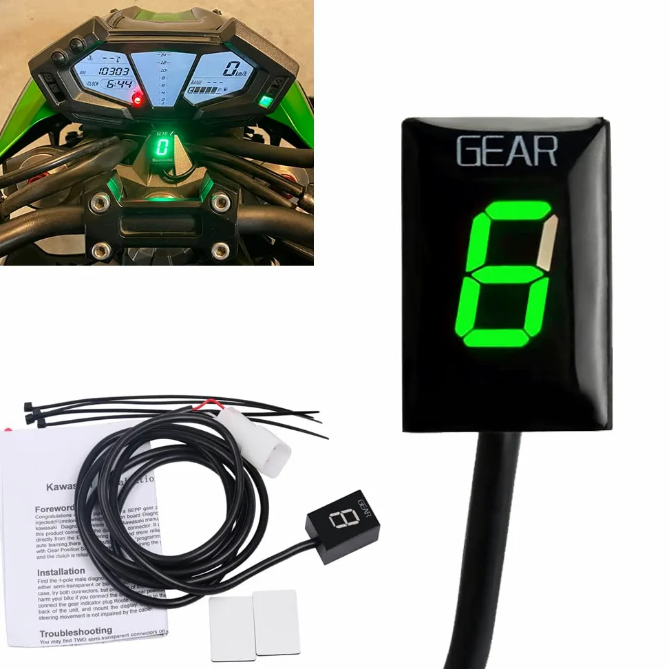 Motorrad Ganganzeige Meter Ganganzeige für Kawasaki ZX6R ZX-6R ZX6RR ZX-6RR ZX10R ZX-10R Z750 Z1000 Z 750 1000 ER-6N ER6N(Grün)