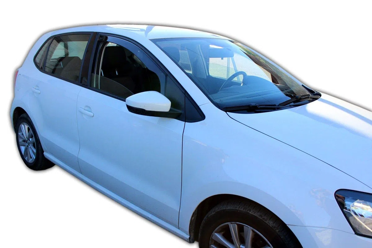 J&J AUTOMOTIVE Windabweiser passend für Volkswagen Polo 5 6R 5-Türer 2009-2017 2tlg, Heko Regenabweiser Vorne Getönt Dunkel Passform