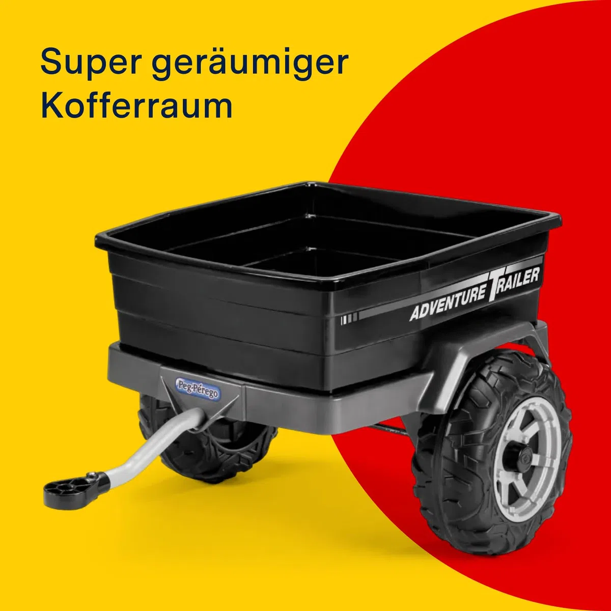 PEG Adventure Trailer Anhänger für Elektro-Geländewagen Gaucho und Polaris, Tragfähigkeit 30 kg, Geländegängige Räder, ab 2 Jahren