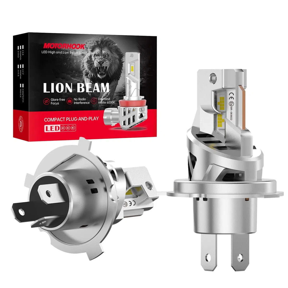H4 Halogen Auto Lampe 12V 60W – Extra Helle H4 Scheinwerferlampe mit Zulassung & E-Prüfzeichen – 5500K Weißes Licht für maximale Sichtbarkeit bei Nacht – langlebige Birne, 2 Stück
