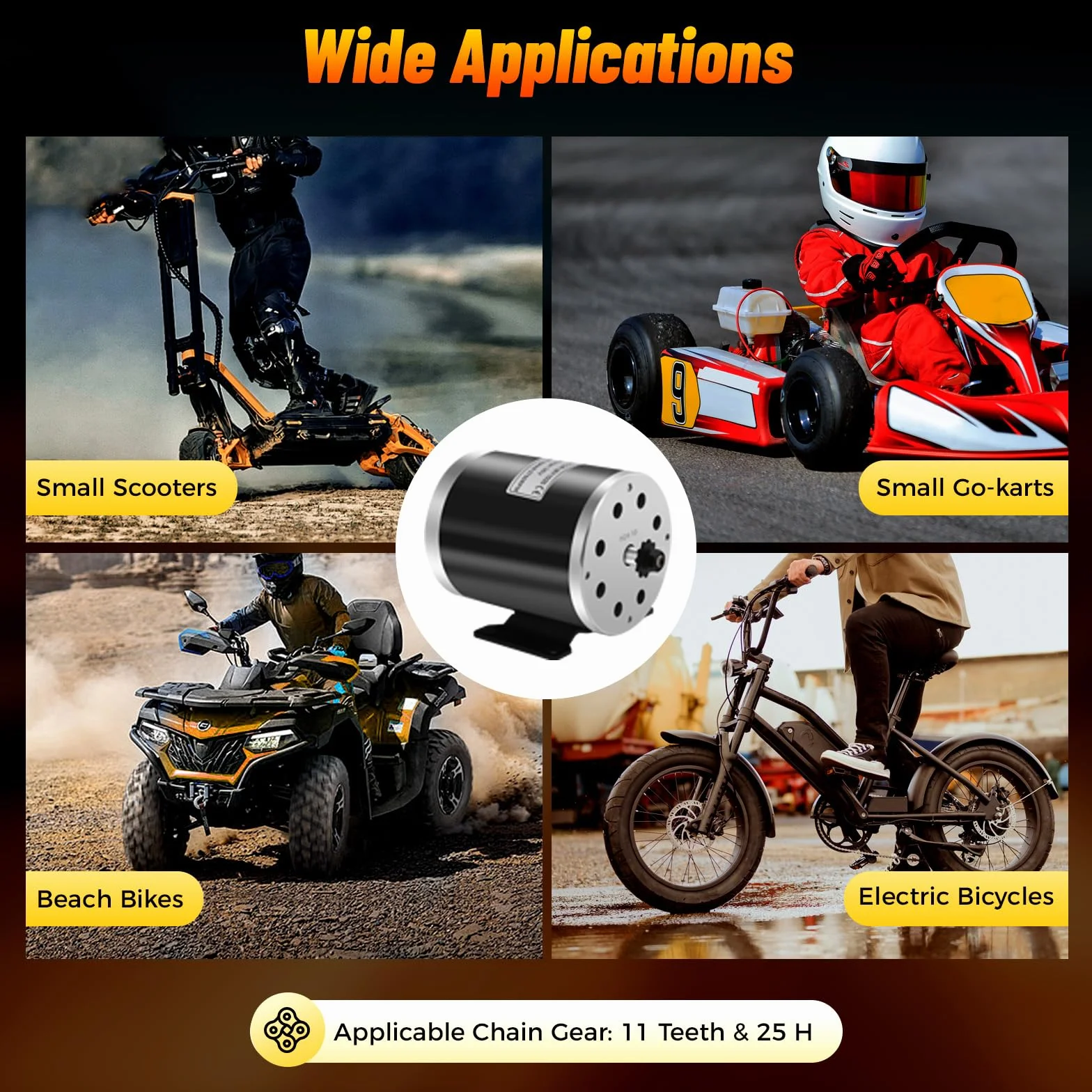 E-Scooter Elektro Motor 36V 800W DC Bürstenmotor 2750U/min 29.2A Für Go-Karts