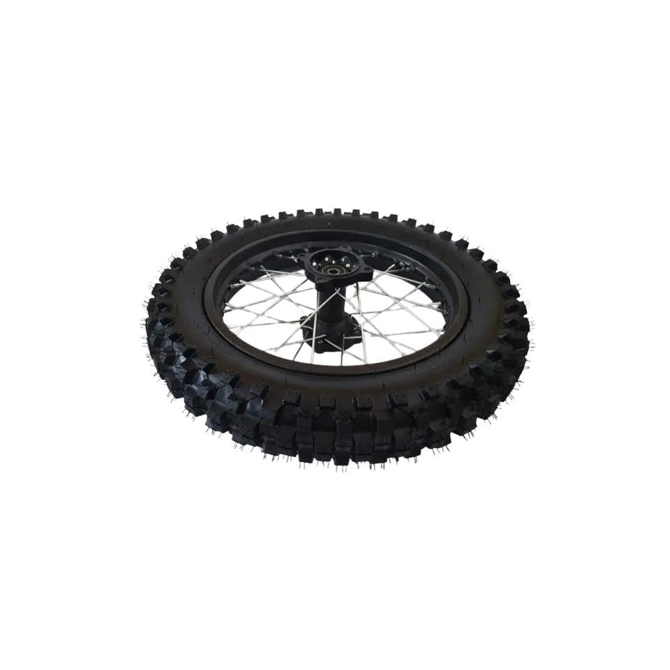 Dirtbike Komplettrad Pitbike Stahlfelge Ersatzreifen hinten 14 Zoll 90/100-14 12mm Achse