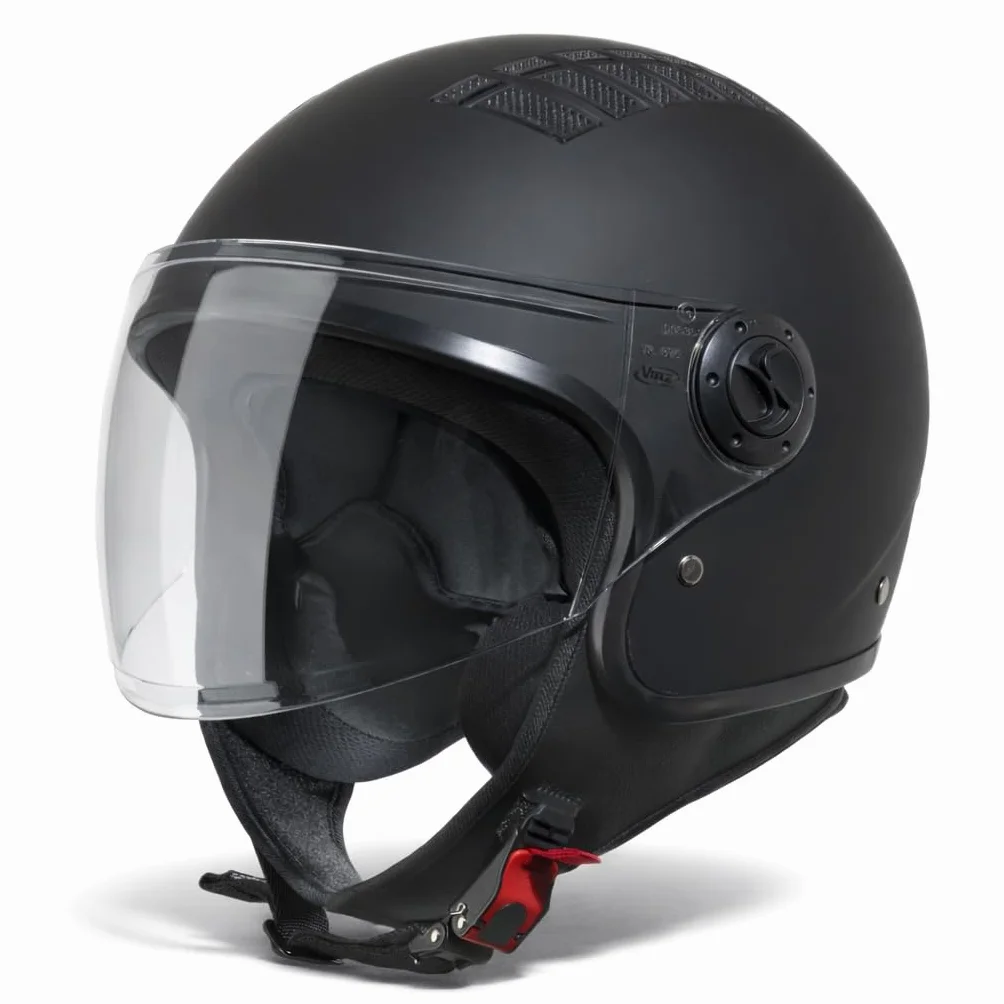 VINZ Como Jethelm mit Visier ECE 22.06 Zertifiziert | Roller Helm Mopedhelm Für Motoroller & Vespa | Herren & Damen | Motorradhelm in XS-XL | Erhältlich in 4 Farben
