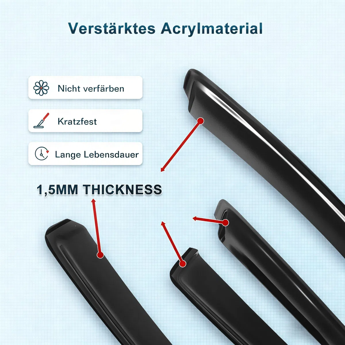 Windabweiser Regenabweiser kompatibel mit Ford Focus Ill Mk3 Bj 2011-2018, Selbstklebend Tape-On Autofenster Regenschutz Regenabweiser Deflektoren, 4-TLG Set, Rauchgrau, Vorne,Aerodynamisch