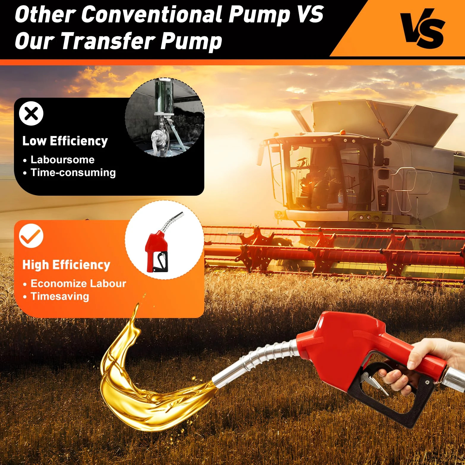 550W Selbstansaugende Dieselpumpe 230V Heizölpumpe Heizöl Pumpe, Upgrade 60L/min Elektrische Dieselpumpe mit Auto Pistole & Filter, Selbstansaugende Kraftstoffpumpe - Ink 2+4 m Schlauch