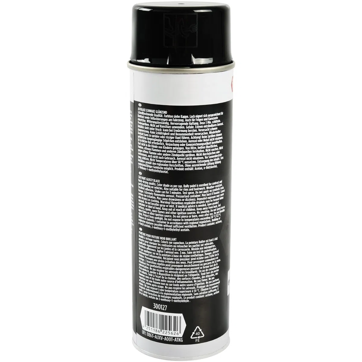 TECPO Lackspray schwarz glänzend, 6x500ml Autolack Rallyschwarz Sprühlack Farbspray mit hoher Deckkraft für Innen- und Außenbereich