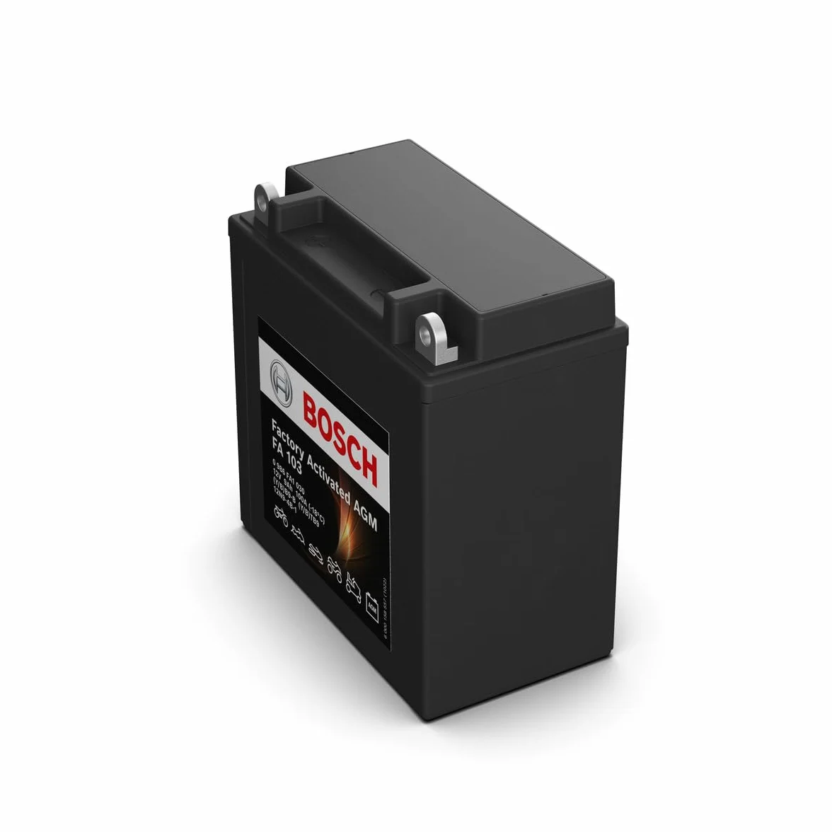 Bosch FA103 - AGM-Motorradbatterie - 12V 100A 9Ah - Geeignet für Motorräder, Motorräder, Enduros, Roller, Quads, Jetskis - Kompatibel M4F25, BB9-B, BTB9, 12N9-4B-1