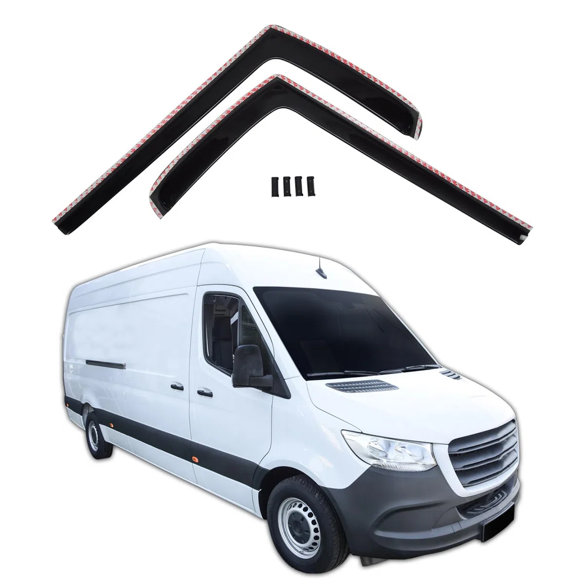 J&J AUTOMOTIVE GP Windabweiser Mercedes Sprinter W907 2018 2tlg Vorne Hinten Getönt Schwarz
