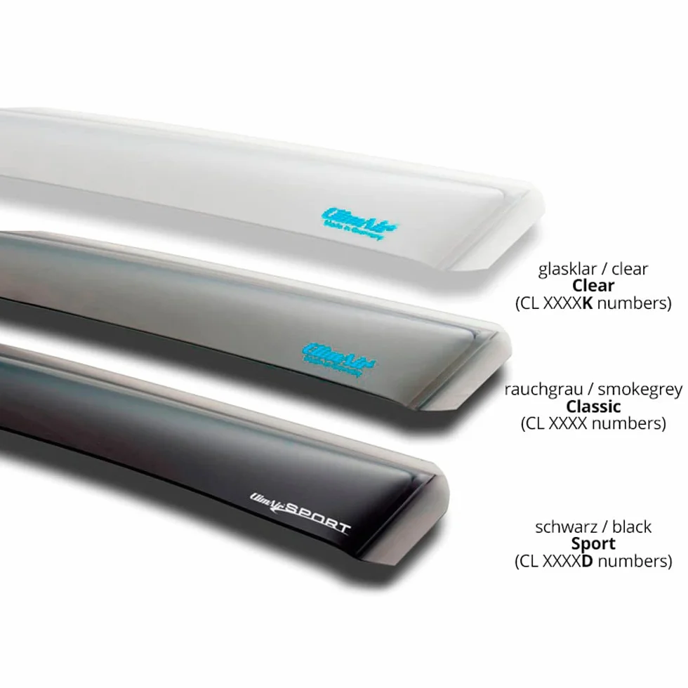 ClimAir Windabweiser Schwarz kompatibel mit Volkswagen Multivan T7 2021-