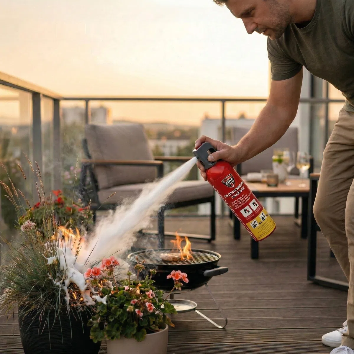 2X 750g Feuerlöschspray ohne Fluor | Hautfreundlicher Feuerlöscher Schaum für Brände A F & E bis 1000 V | Mini Feuerlöscher Auto - Feuerlöscher Haushalt, Auto Feuerlöscher Klein