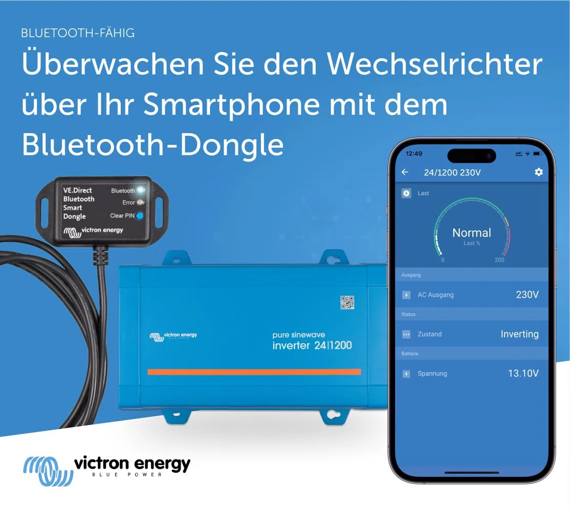 Victron Energy 800VA 24-Volt 230V AC Reiner Sinus Wechselrichter (Schuko)
