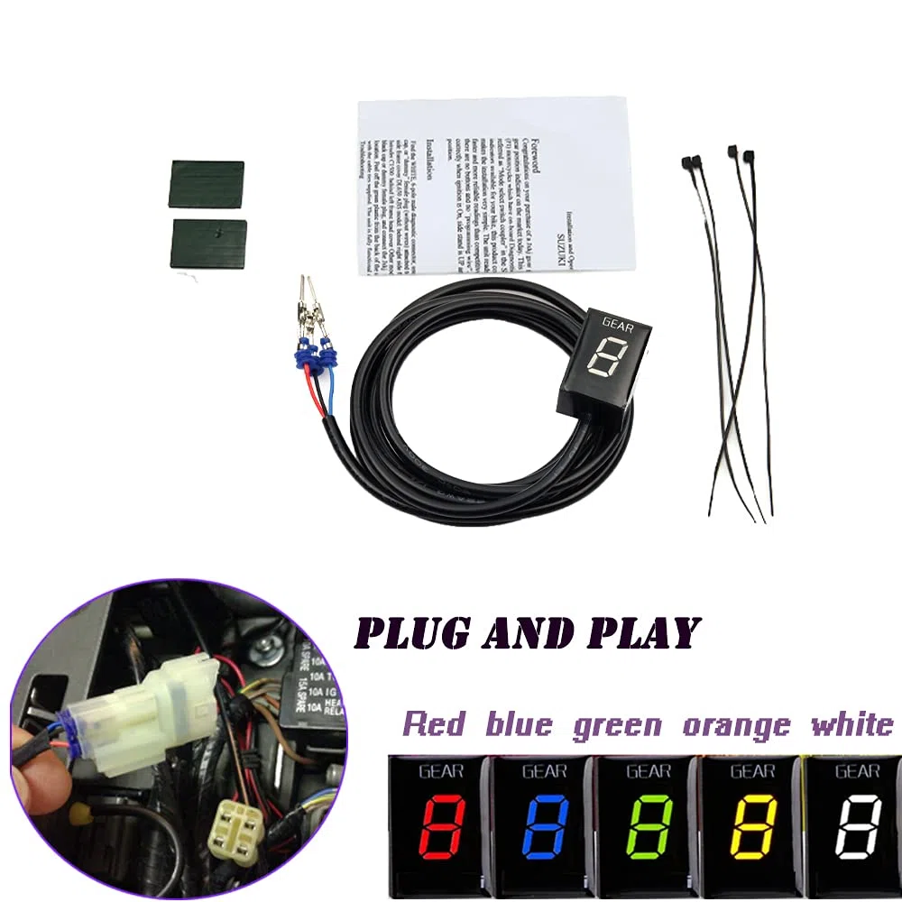 Ganganzeige Motorrad für Kawasaki Plug&Play LED Anzeige Display Wasserdichte (Grün)