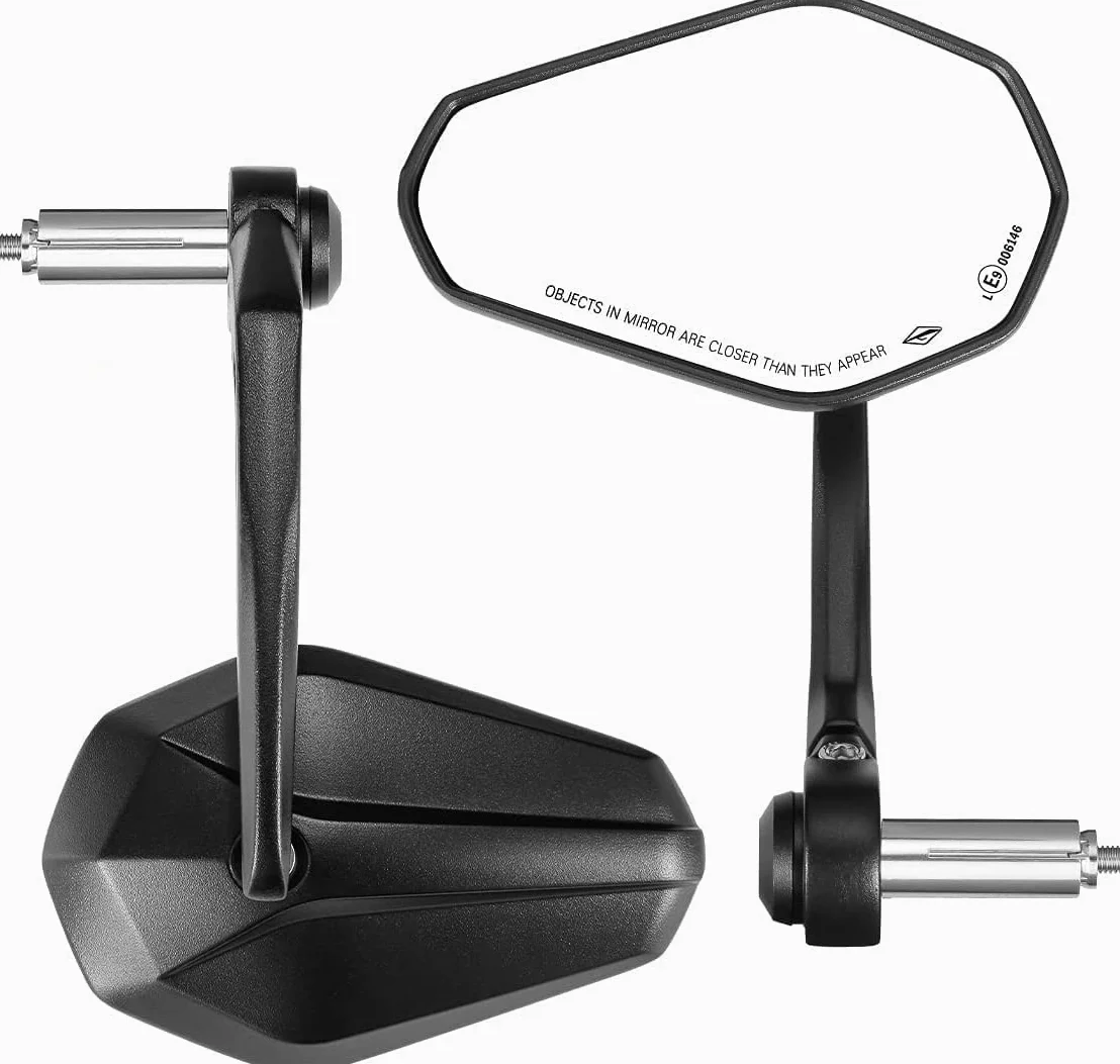KEMIMOTO CNC Lenkerendenspiegel E-geprüft, 360°Drehbare Motorrad Spiegel 7/8" 22mm Motorradspiegel, Seitenspiegel für Lenker, Rückspiegel Motorrad kompatibal für CB125R Duke 690(2 Stücke)