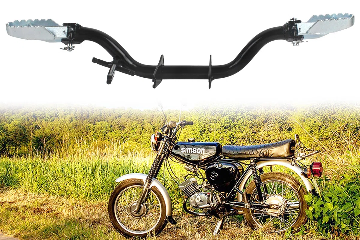 Fußrastenträger Tuning Sport, klappbare Fußrasten mit Halteplatte für Seitenständer, für Simson S50, S51, S70, S53, S83