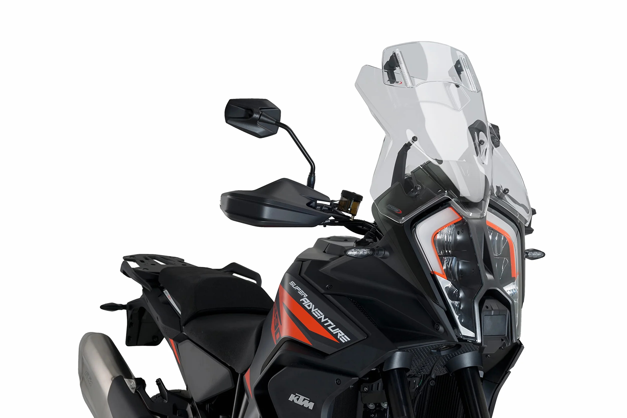 Puig 20764W Mehrfach Verstellbarer Spoiler mit Schrauben, mit Schraub- und Clip-on-Befestigungssystem, aus widerstandsfähigem 3 mm Material für aerodynamische Anpassung, Transparent