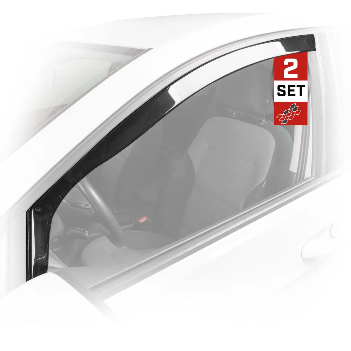 Walser Premium Auto Windabweiser für Ford Transit Courier B460 02/2014-2023, Passform Regenabweiser Set für Fahrer- und Beifahrerseite, Auto Windabweiser 2 STK.