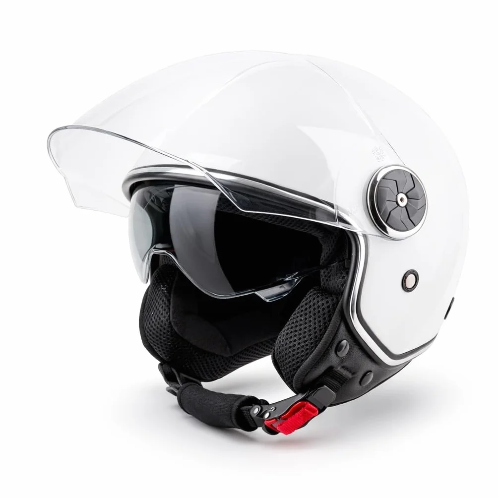VINZ Tobia Jethelm mit Doppelvisier | Roller Helm mit Sonnenblende | In Gr. XS-XXL | ECE 22.06 Zertifiziert | Motorradhelm mit Visier |Viele Farben Erhältlich