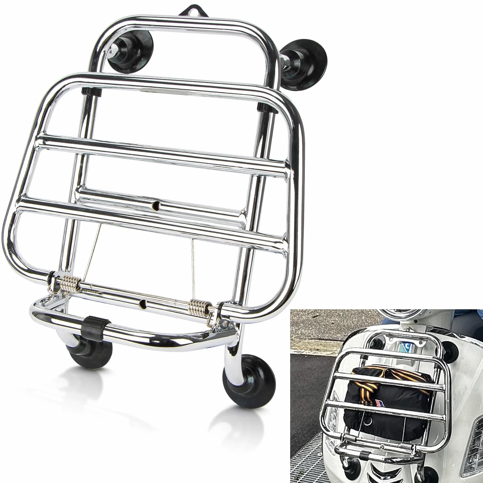Vorderer Gepäckträger für Vespa GTS 300 125 200 250 2018-2025,PSLER Gepäckträgerregal Gepäckhalterung Motorradteile(Silber)