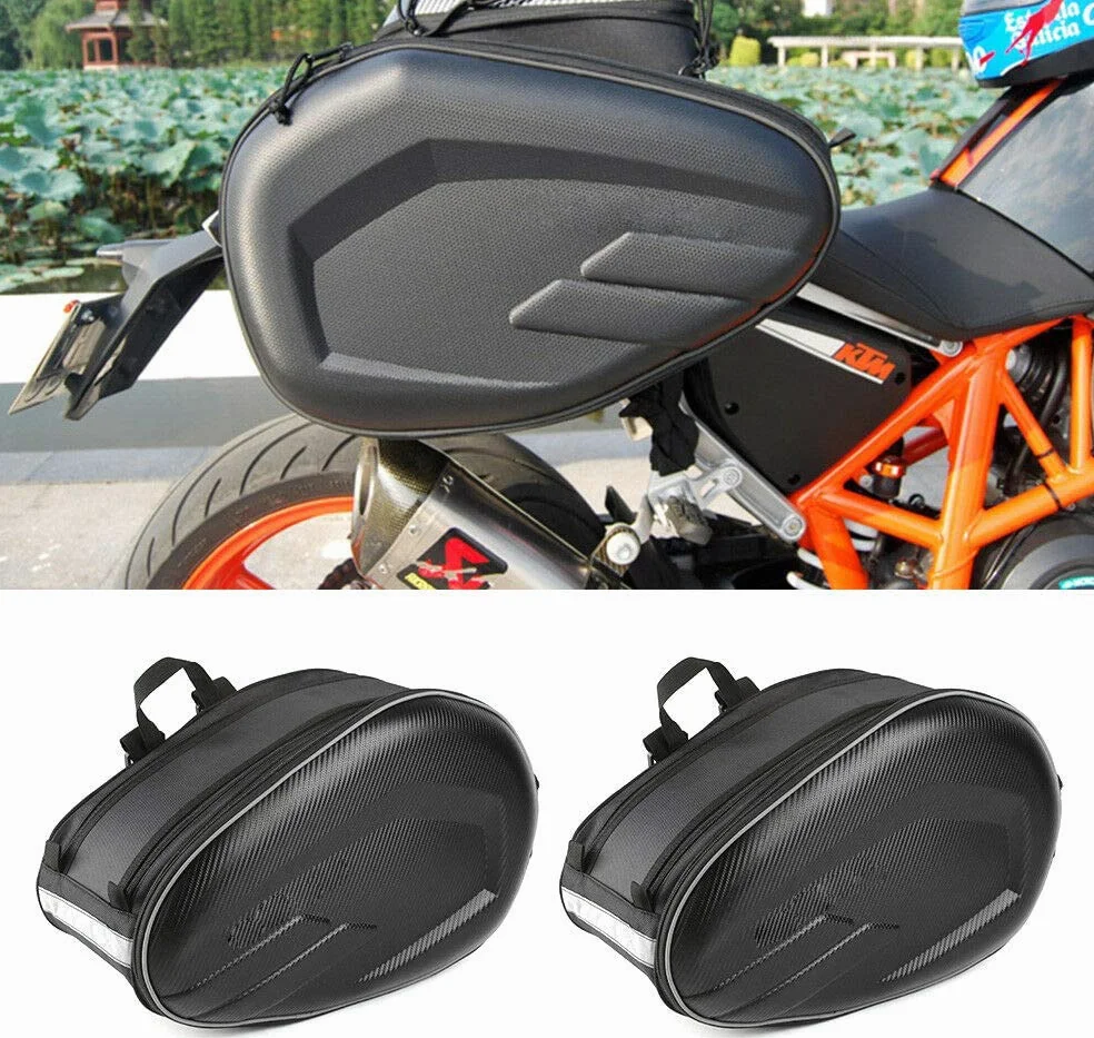 MIHUNTER Motorrad Seitentaschen, 36L-58L, Wasserdicht, Großvolumige Koffer Rear Seat Mehrzweck Erweiterbare, Gepäcktaschen für Motorrad