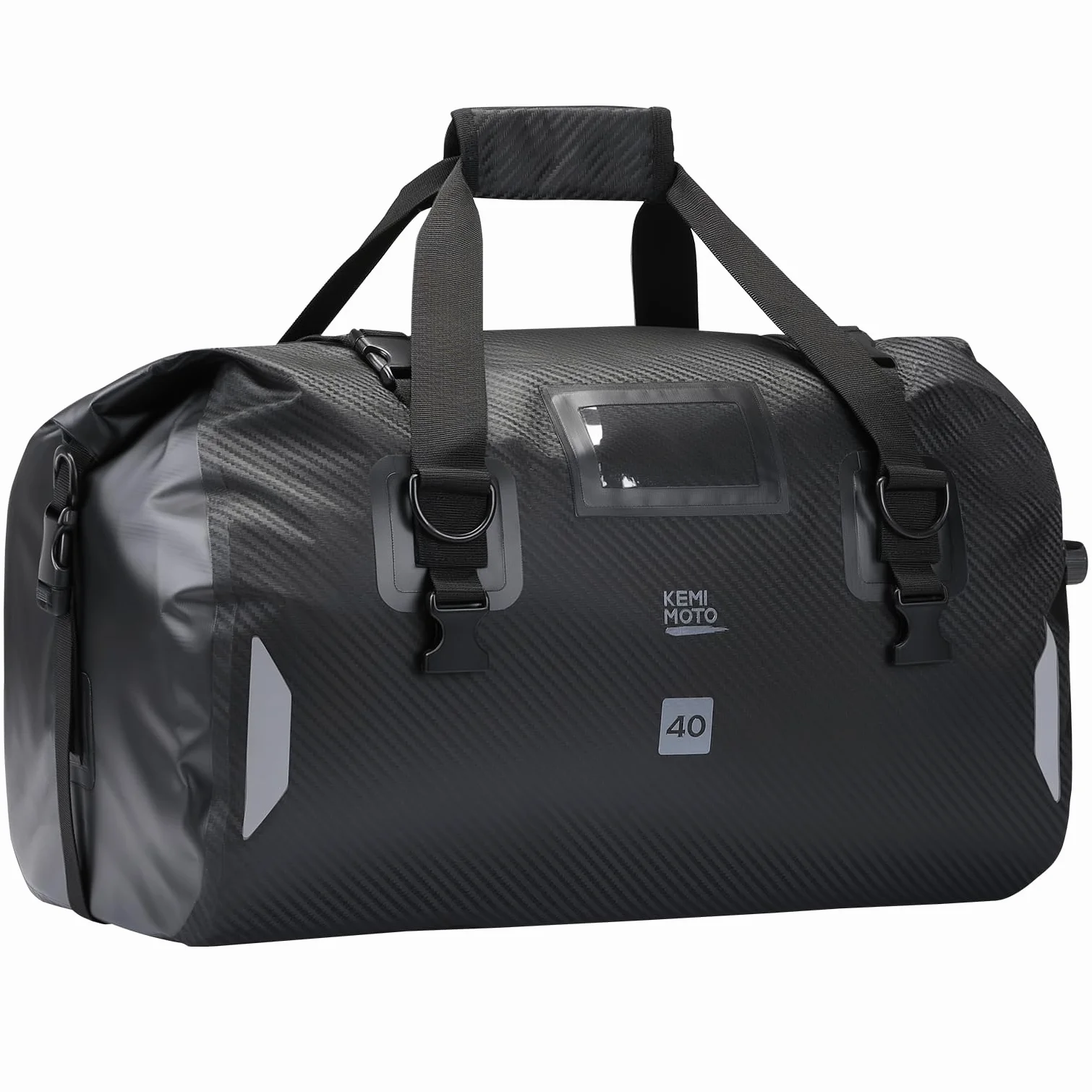 KEMIMOTO Motorrad Hecktasche 40L IPX6 wasserdichte Gepäckrolle mit Schnellverschlussgurten