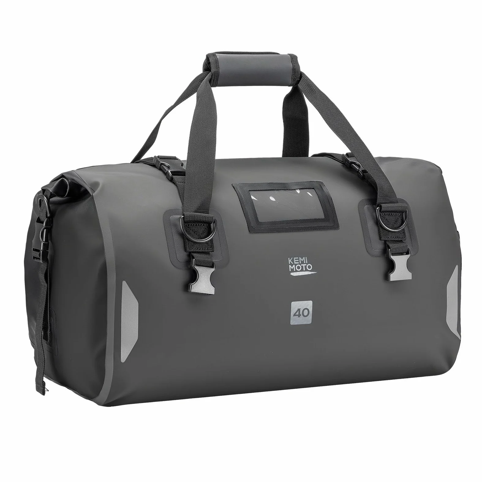 KEMIMOTO Motorrad Hecktasche 40L, IPX6 wasserdichte Motorradtasche Gepäckrolle mit Schnellverschlussgurten, Große Kapazität & Mehrere Fächer, Ideal für Touring, Camping, Motorradfahren, Wassersport