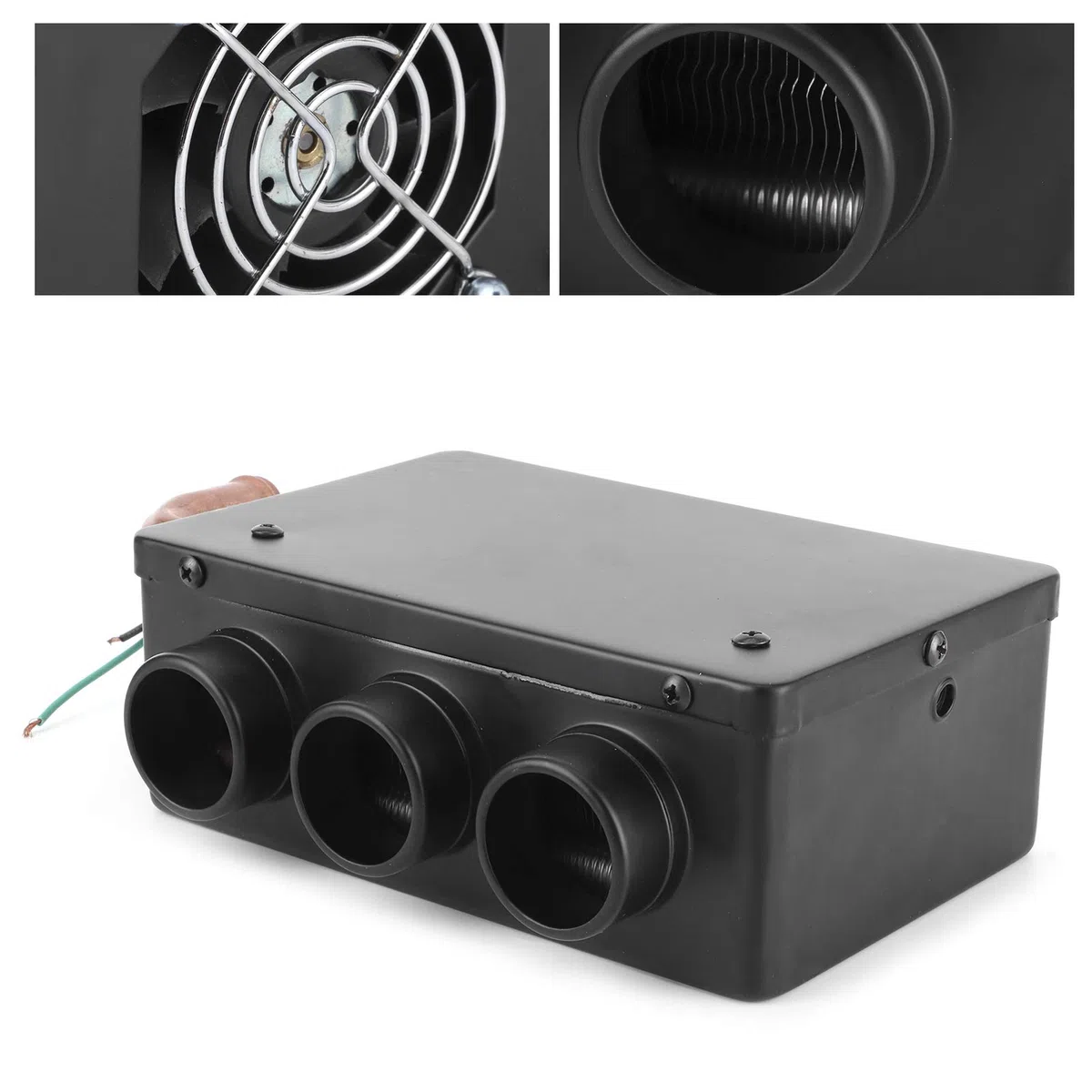 Autoheizung, Qiilu 12V 50W Autoheizung Kühlung Kompaktheizung 3-Loch Tragbar Winter Schnellheizung Wärmer Frost Rauscharm Windschutzscheibenheizung Fan Demister Defroster