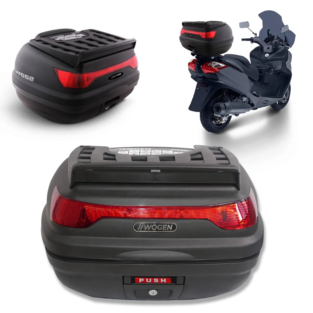 BREMER SITZBEZÜGE Motorradkoffer Top Case 52 lt Motorrad Roller Rollerkoffer Motorradtasche