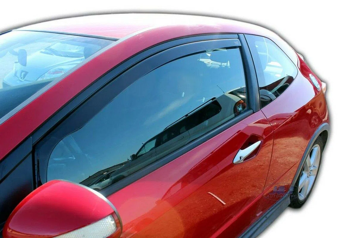 J&J AUTOMOTIVE Windabweiser passend für Ford Ranger 3 2-Türer 2012-2022 2tlg, Heko Regenabweiser Vorne Getönt Dunkel Passform