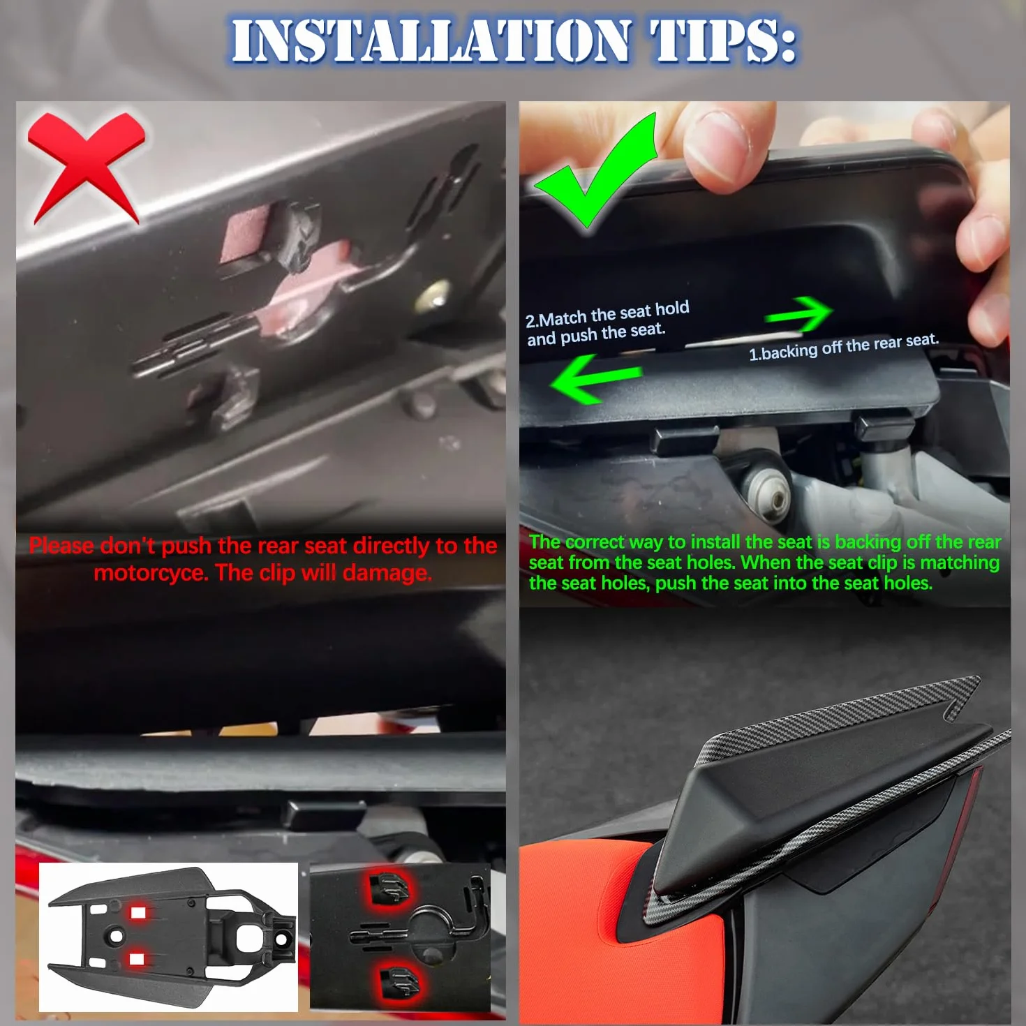 Motorrad Hinten Soziusabdeckung Beifahrersitz Verkleidung Heckabdeckung Rücksitzbezug für RS660 Tuono 660 2020-2024 RS V4 2021-2024 Sozius Solo Verkleidung, Kohlefaser-Optik