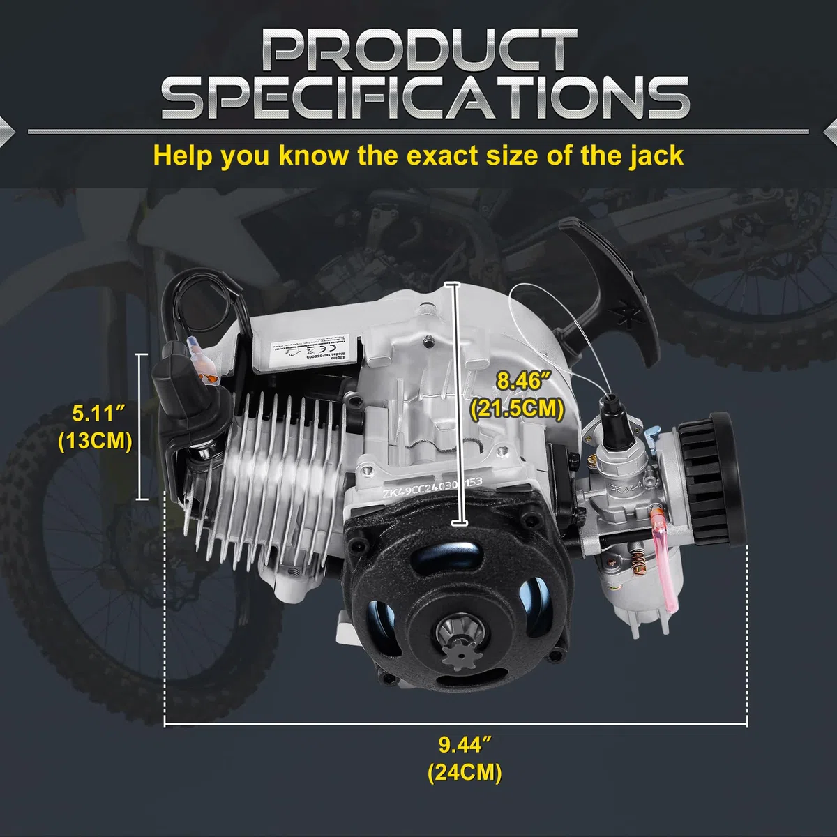 Sange 49cc 2 Hub Pull Start Motor Motor Luftgekühlt für Pocket Bike Mini Dirt Bike ATV Roller