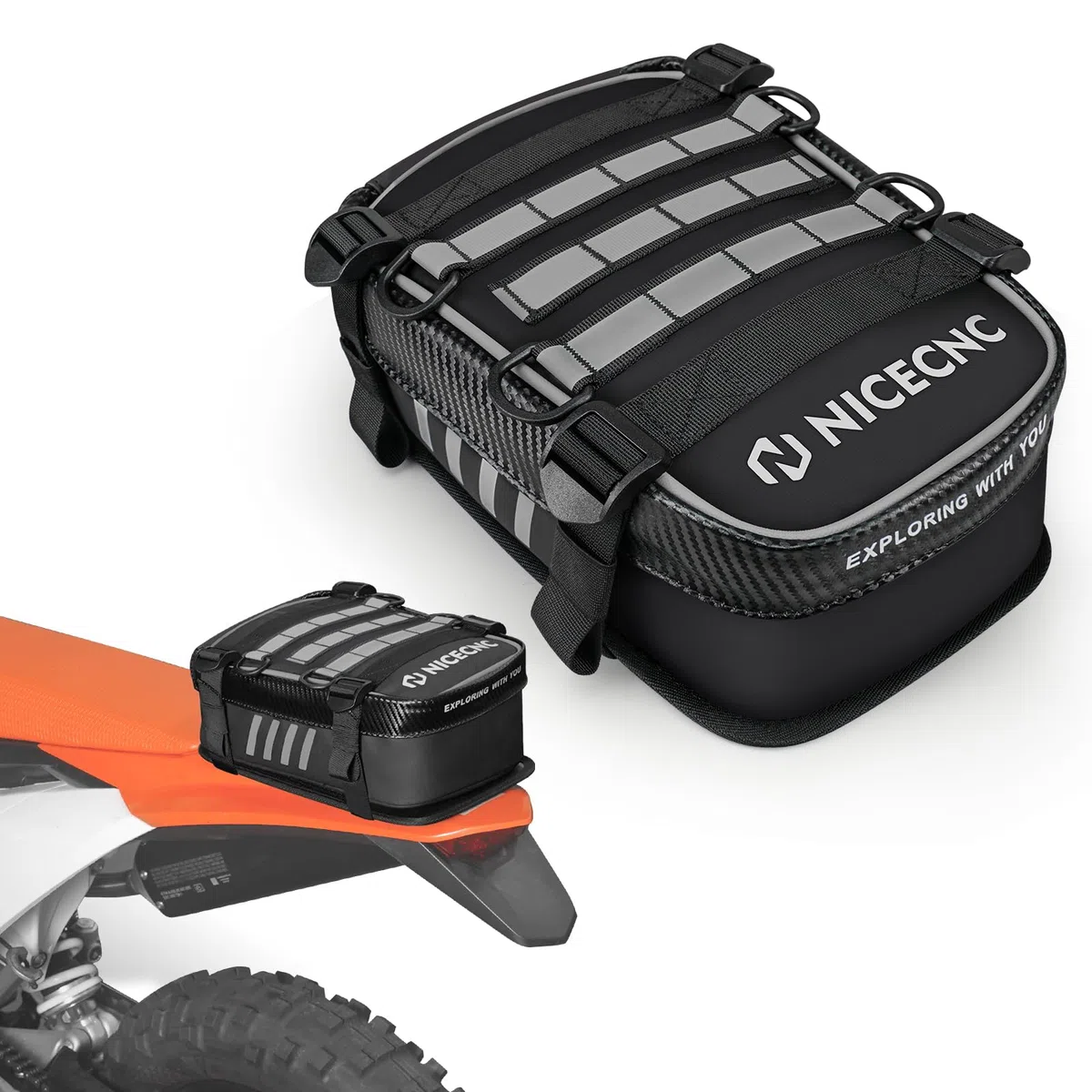 NICECNC Motorrad-Heckkotflügeltasche, Dirt-Bike-Tasche, Rücksitz mit Werkzeug-Rolltasche, Dirt-Bike-Werkzeugtasche, universal, Motocross-Enduro-Fender-Tasche, Aufbewahrungszubehör, passend für