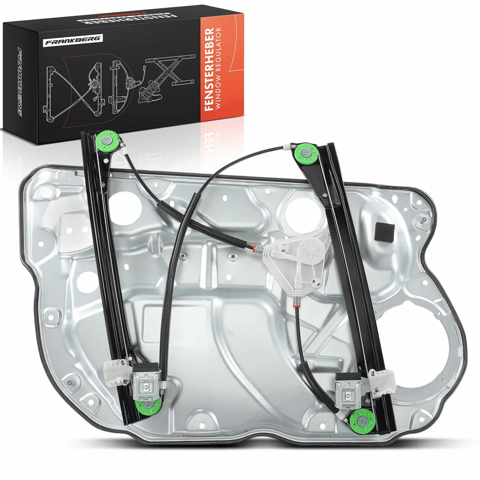 Frankberg Fensterheber Elektrisch Ohne Motor Mit Metall platte Vorne Rechts 4/5 Türer Kompatibel mit Polo 9A 9N Schrägheck Polo Stufenheck 9A2 9A4 9A6 9N2 Replace# 6Q4837462J