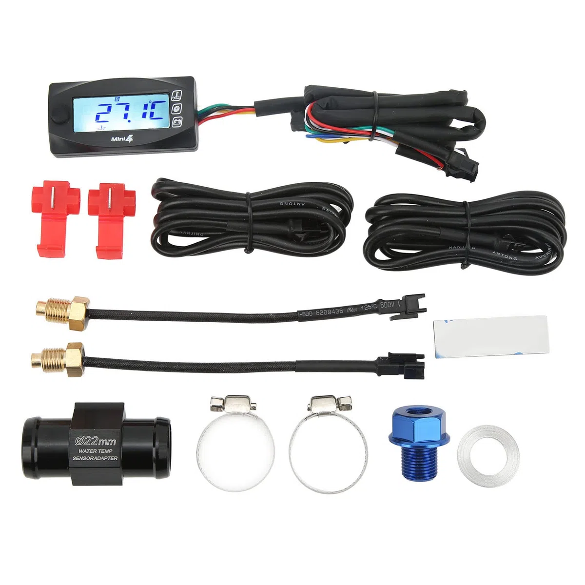 Öltemperaturanzeige, Wassertemperaturmessgerät, Öltemperaturanzeige, Wasserdichter LCD-Bildschirm, 4-in-1-Wassertemperaturanzeige, Digitalanzeige, Motorrad-Thermometer für