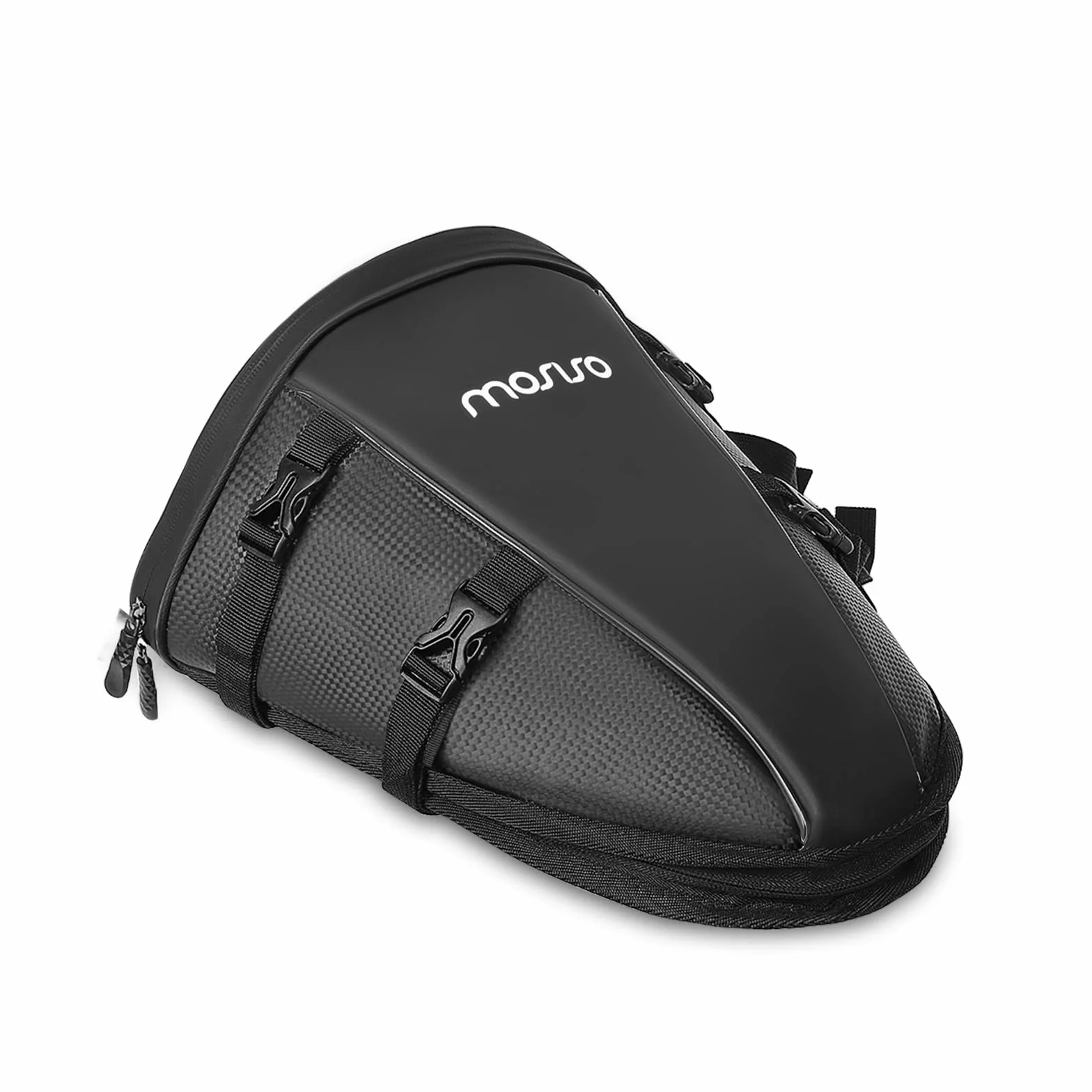 MOSISO Motorrad Hecktasche wasserdichte Polyester Satteltasche 10L Tankrucksack mit Schultergurt Schwarz