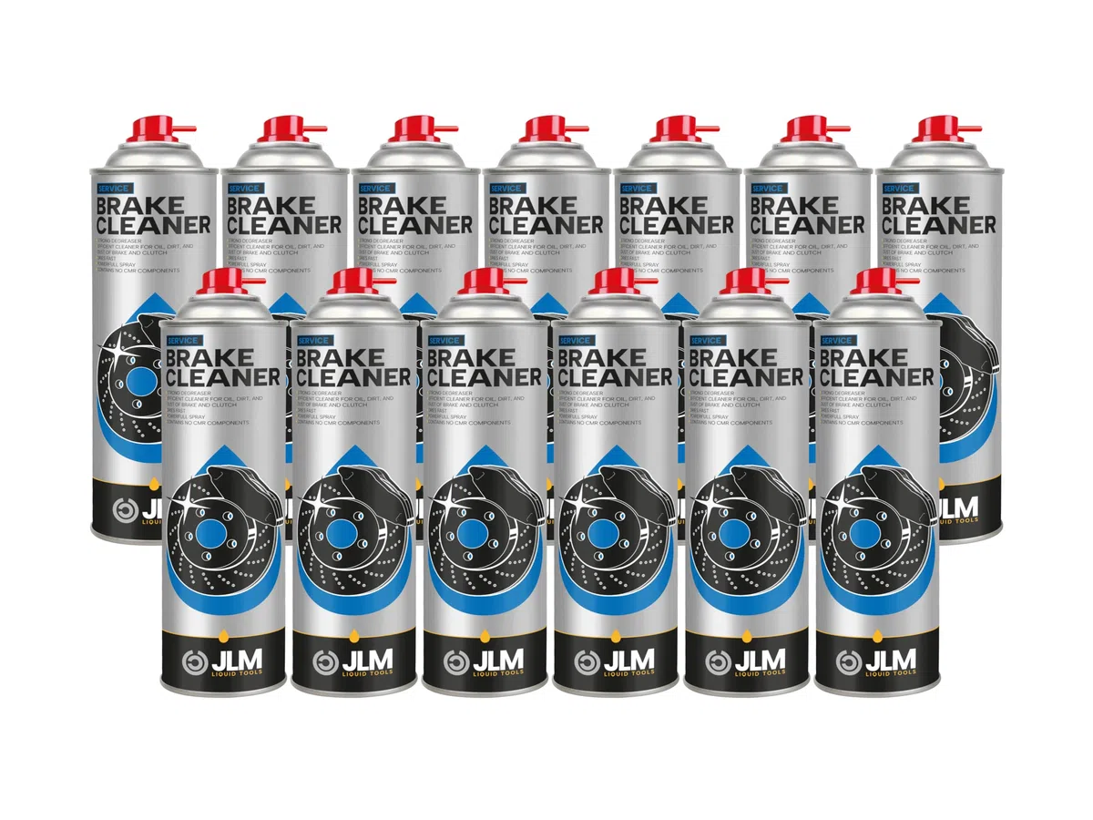 JLM Bremsenreiniger Spray - Effektive Reinigung von Schmutz, Öl und Bremsstaub von Bremsscheiben, Bremsbelägen & Kupplungsteilen - 12 x 500ml Sprühdose