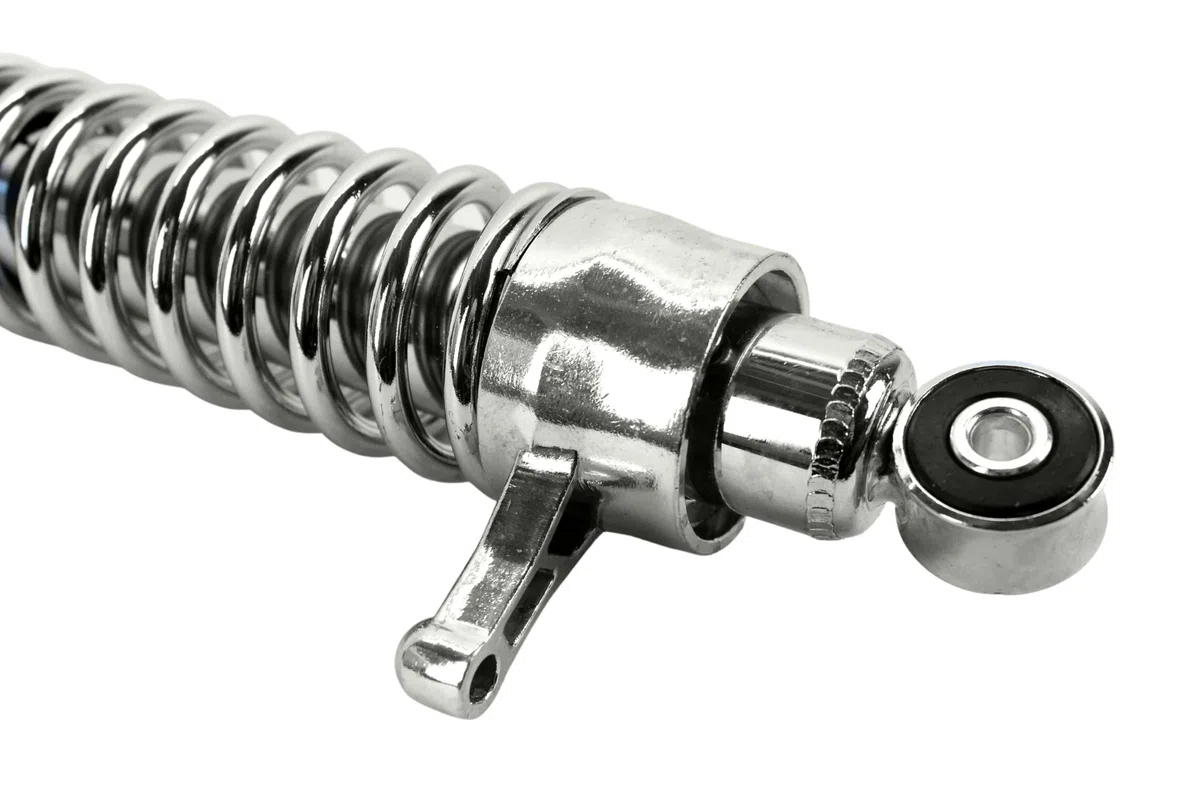 2 Stoßdämpfer, Federbeine 380mm, Tuning für Simson Enduro S51 S50 S70, verstellbar, Feder verchromt