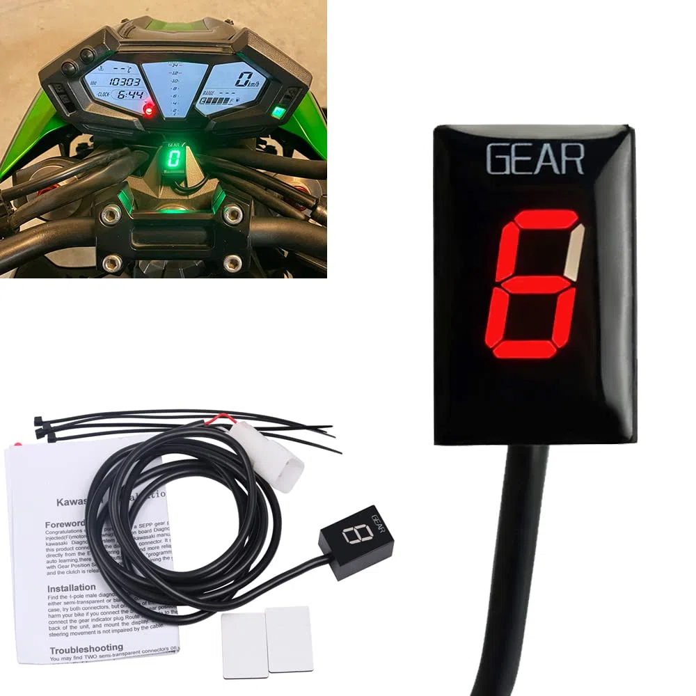 Motorrad Ganganzeige Meter Ganganzeige für Kawasaki ZX6R ZX-6R ZX6RR ZX-6RR ZX10R ZX-10R Z750 Z1000 Z 750 1000 ER-6N ER6N(Rote)