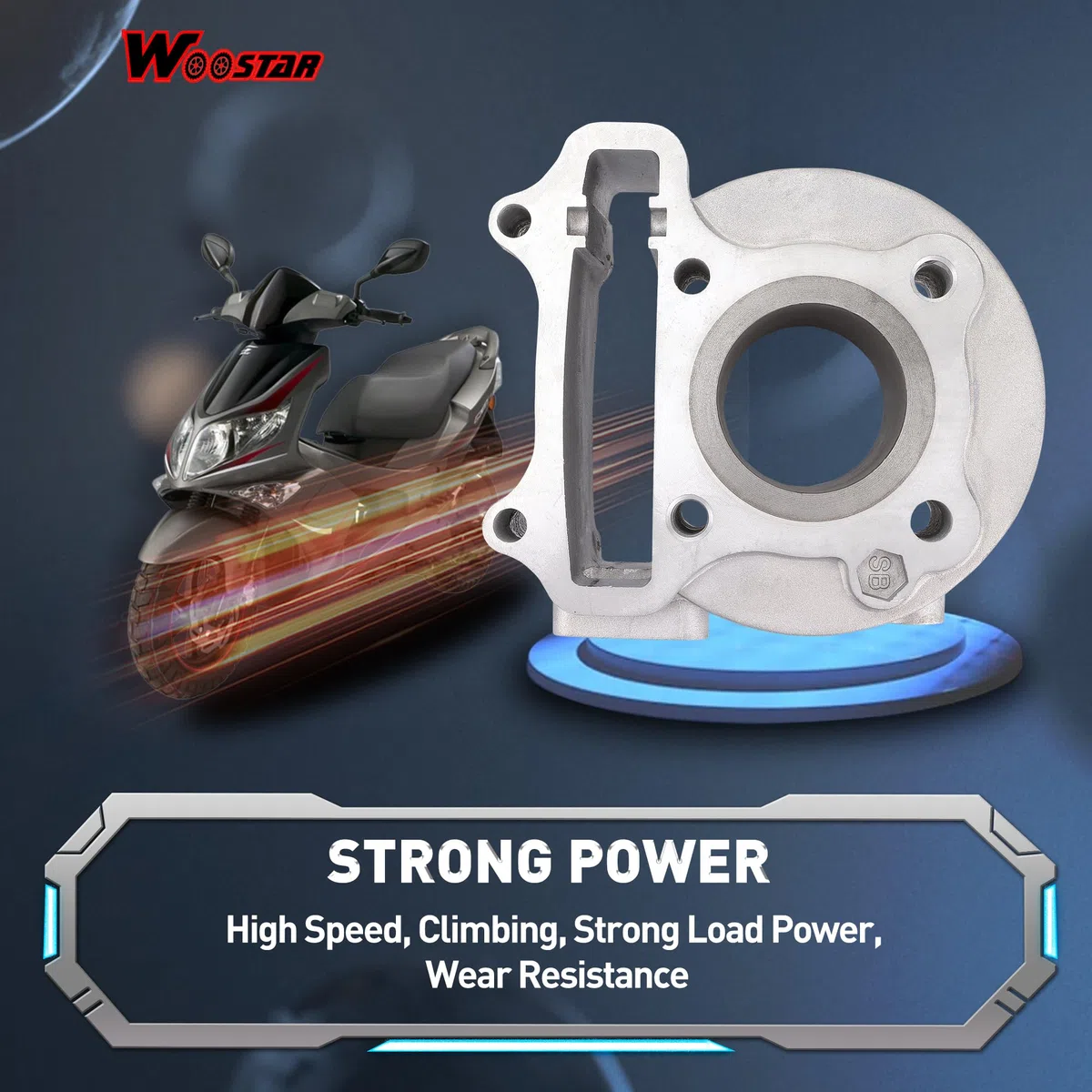 WOOSTAR 39mm Zylinder mit Kolbenring Kit Ersatz für 4 Takt GY6 49ccm 50ccm 139QMA 139QMB Motor ATV Quad Roller Moped