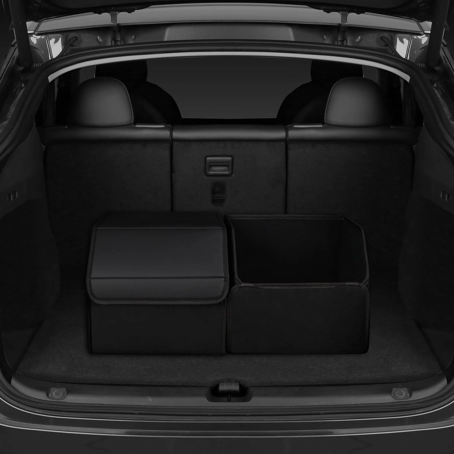 Auto Kofferraum wasserdicht, verschleißfest, faltbare Leder Aufbewahrungsbox, SUV Limousine Aufbewahrungsbox, Camping Organizer, Haushaltsklassifikationsbox (große Größe)