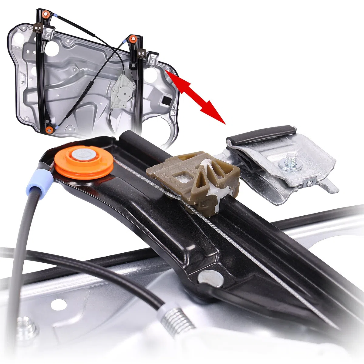 BESTPRICE 1x Fensterheber vorne rechts elektrisch mit Anschraubplatte Kompatibel mit VW BORA I (1J2), BORA Variant (1J6), GOLF 4 (1J1), GOLF 4 Variant (1J5)