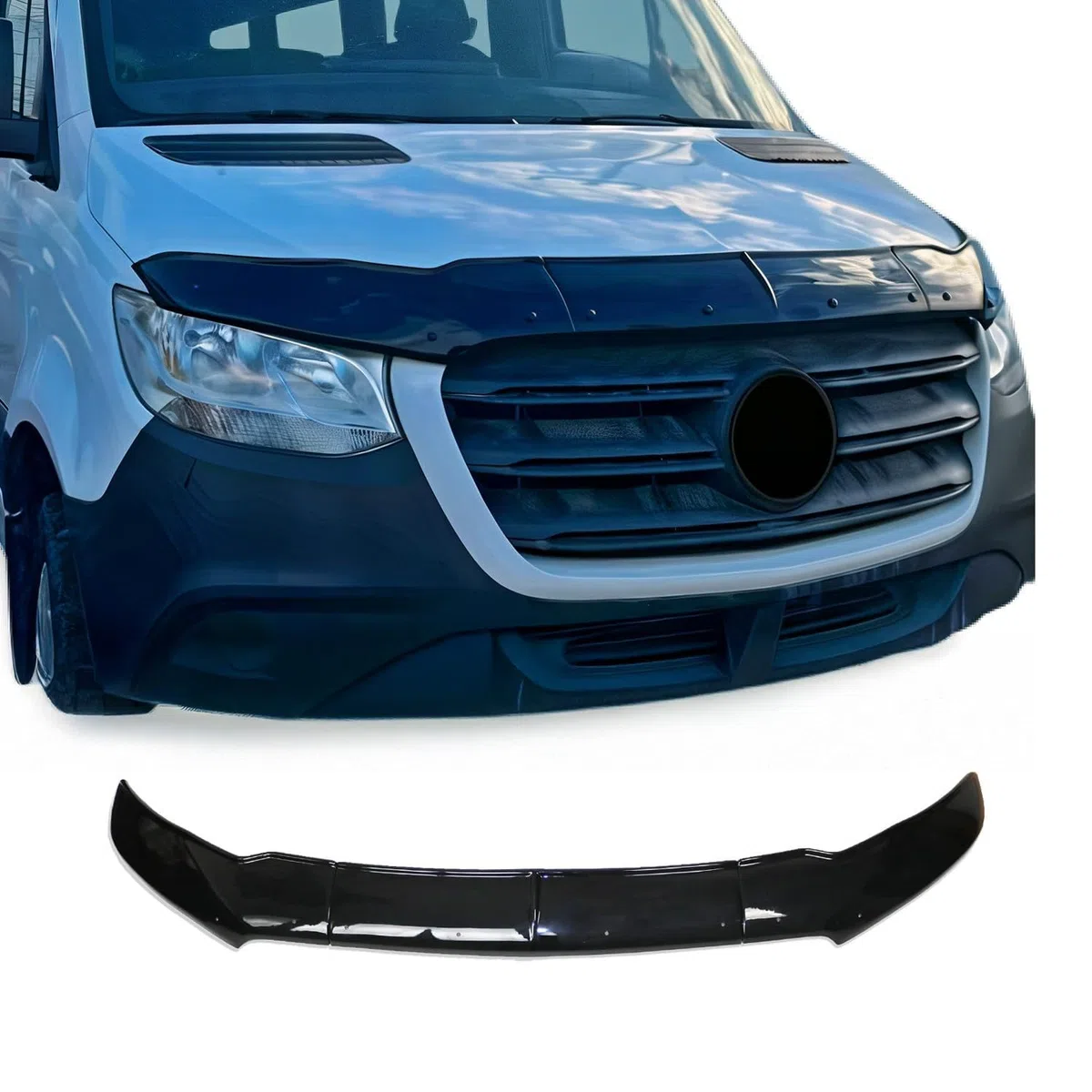 OMAC Motorhaube Deflektor Steinschlagschutz kompatibel mit Mercedes Sprinter W907 2018-2026 3tlg