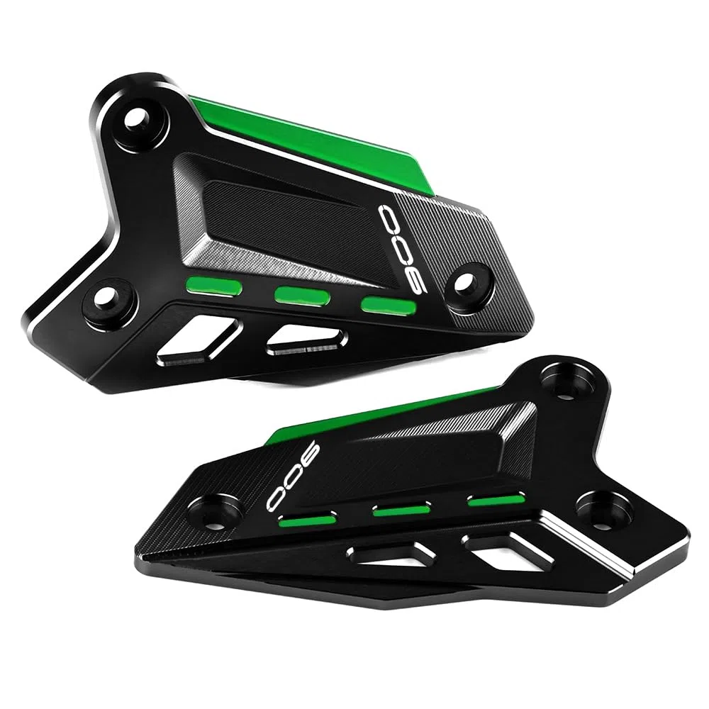 Modeer für Z900 2018-2023 2024 2025 Z900SE 2022-2023 2024 2025 Motorrad CNC Fußstütze Front Pedal Wing Bracket Protector Fußrasten-Fersenplatten Schutzabdeckung z 900 se Zubehör (Schwarz-Grün)