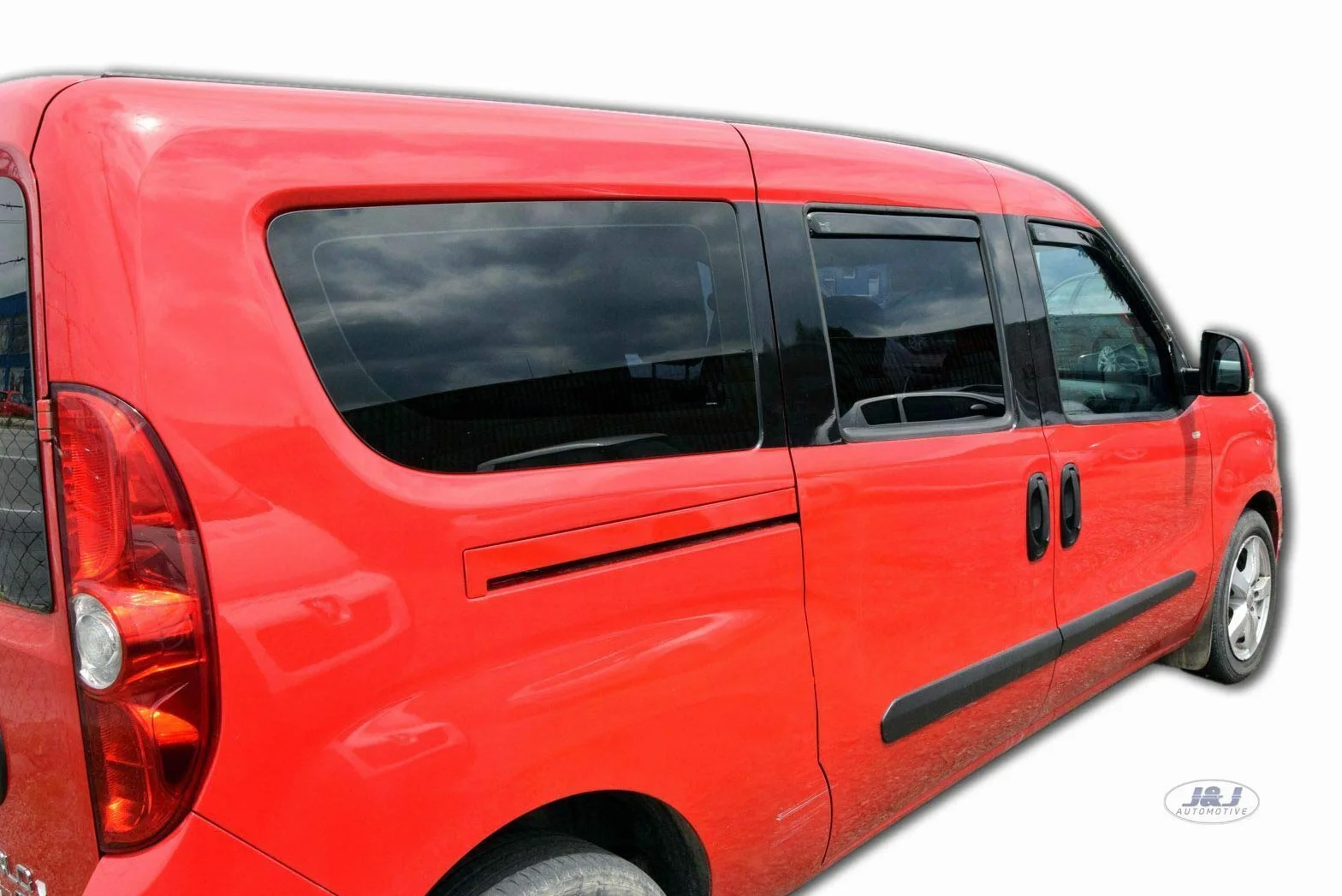J&J AUTOMOTIVE Windabweiser passend für FIAT Doblo 2 5-Türer 2010-2022 4tlg, Heko Regenabweiser Vorne Hinten Getönt Dunkel Passform