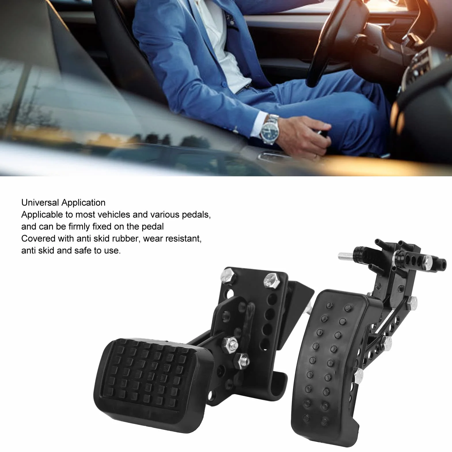 Universal Auto Gas Bremspedal Extender Kit, Gas- und Bremspedal-Extender Anti-Rutsch-Beschleuniger-Bremspedal-Verlängerungen Ersatz für die Meisten Autos