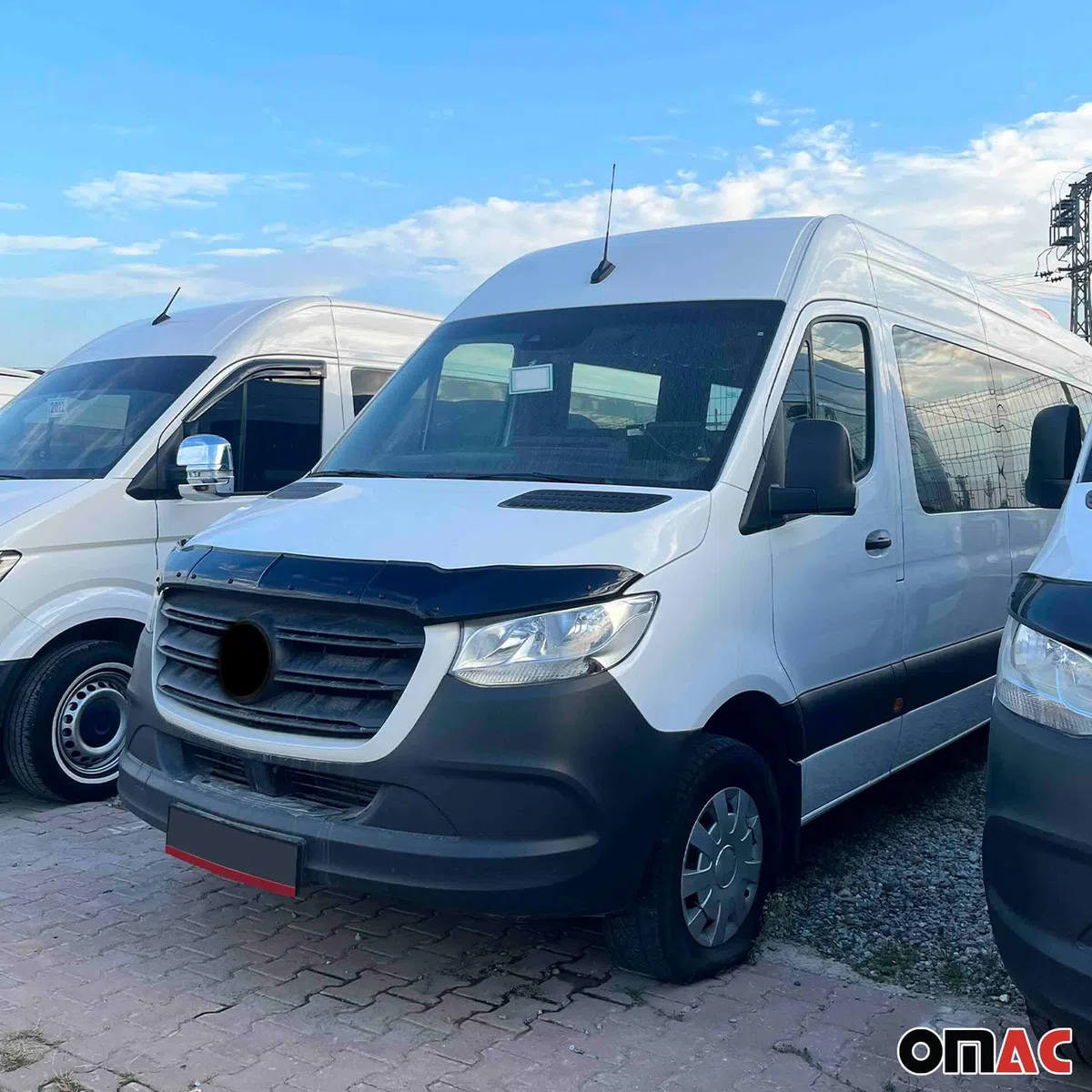 OMAC Motorhaube Deflektor Steinschlagschutz kompatibel mit Mercedes Sprinter W907 2018-2026 3tlg