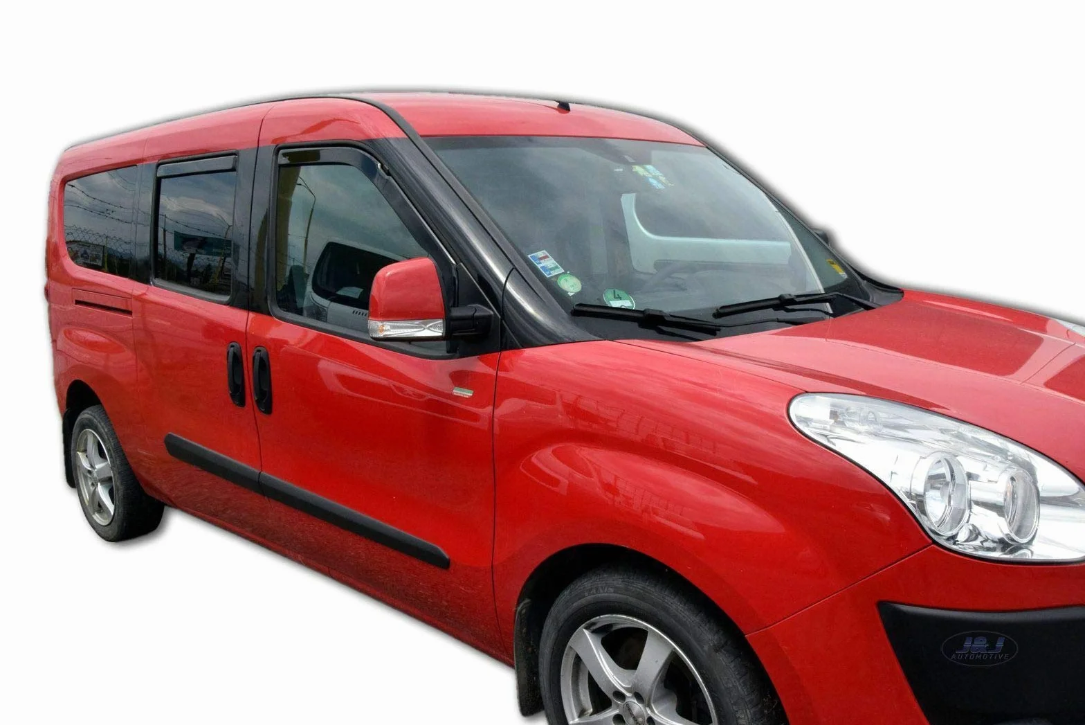 J&J AUTOMOTIVE Windabweiser passend für FIAT Doblo 2 5-Türer 2010-2022 4tlg, Heko Regenabweiser Vorne Hinten Getönt Dunkel Passform