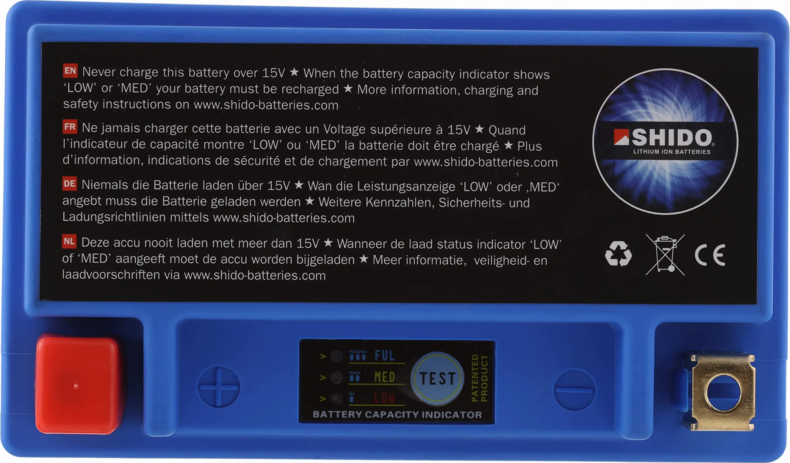 SHIDO LTX9-BS LION -S- Batterie Lithium, Ion Blau (Preis inkl. EUR 7,50 Pfand)